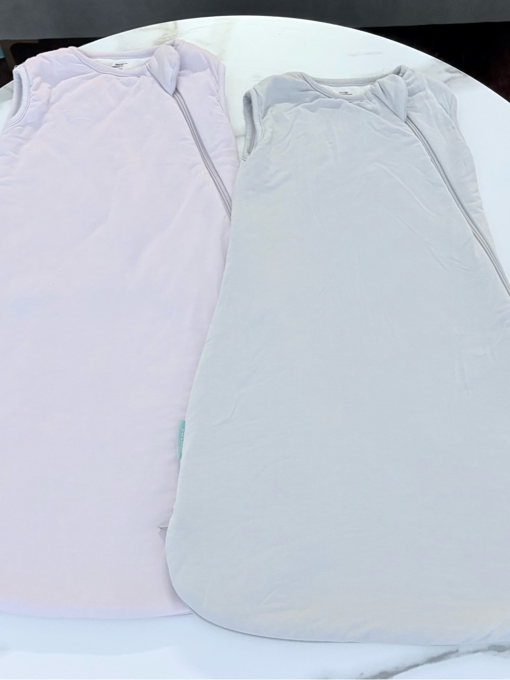 2- Baby Sleep Sacks in lilac & Light slate